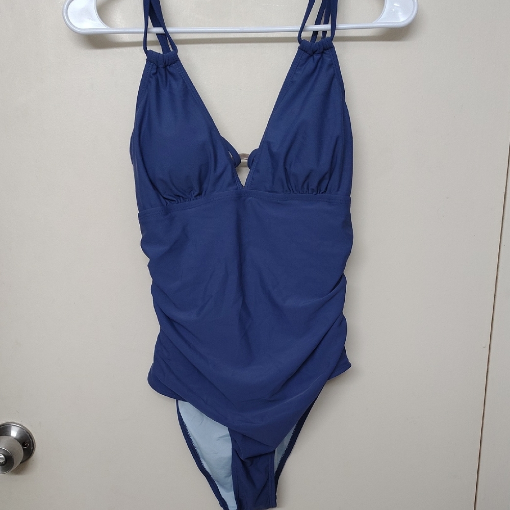 NWT Cupshe Medium Navy Blue Swim Suite